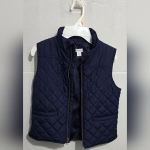 CREWCUTS J.Crew Little Kids  Size 6-7  Navy Blue Zip Up Quilted Jacket Vest